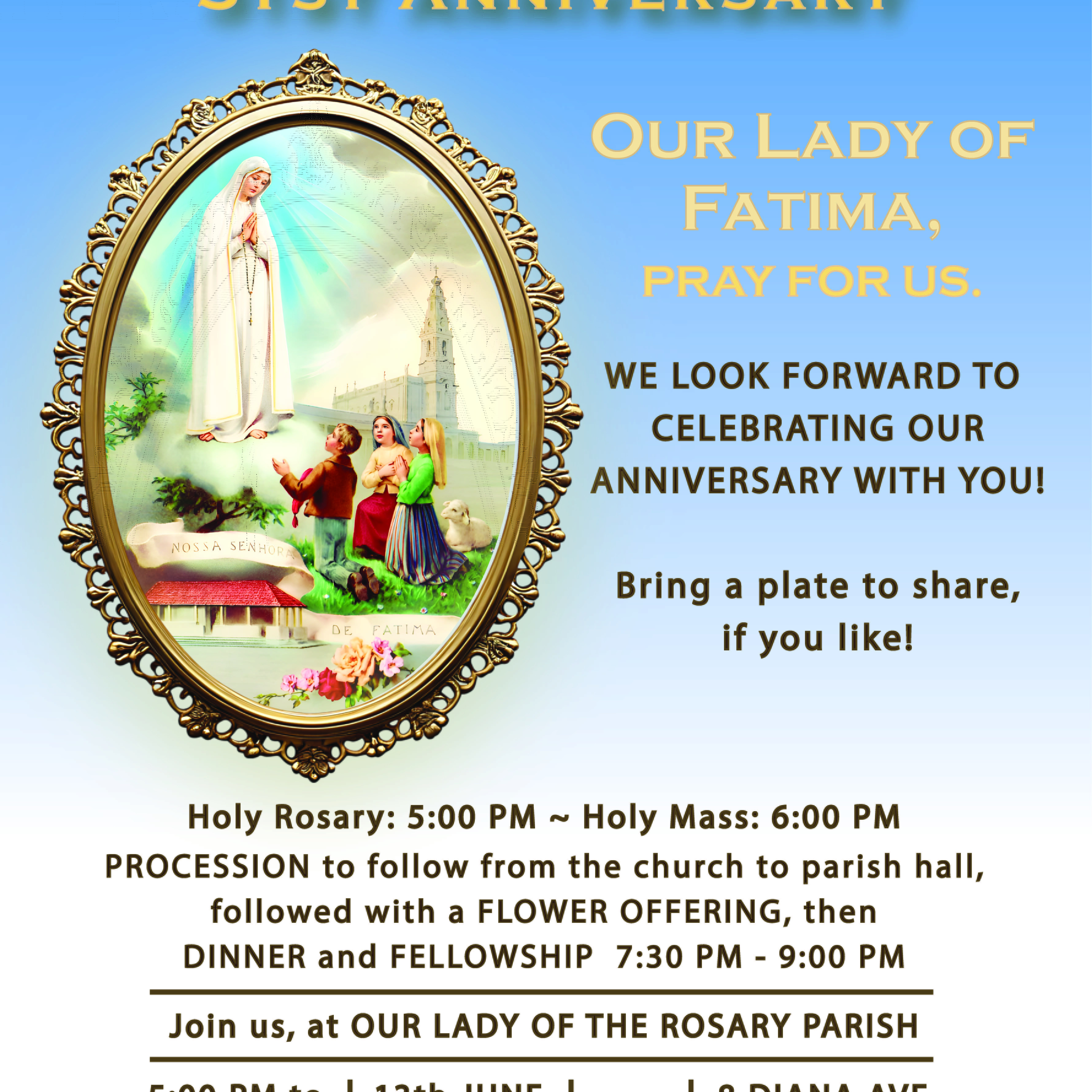 BNP Hills district Fatima Group 31st Anniv 2026 Invite